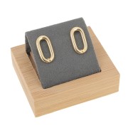 Porte boucles d'oreilles simple 7x5.5 cm - Bambou - Suédine Gris x1