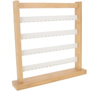 Porte bijoux - présentoir boucles d'oreilles - 33x30 cm Bambou - Suédine Beige x1