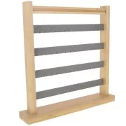 Porte bijoux - présentoir boucles d'oreilles - 33x30 cm Bambou - Suédine Gris x1