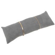 Porte bijoux - coussin long pour bracelets 26x9 cm - Suédine Gris x1
