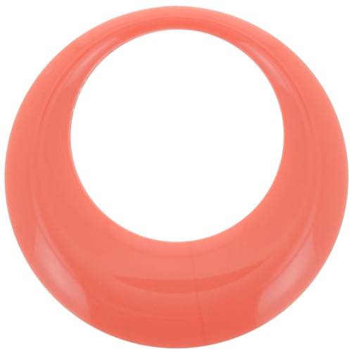Pendentif rond évidé en résine opaque 44 mm - Rose Corail x1