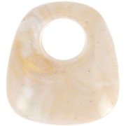 Pendentif trapèze en résine opaque 23x21 mm - Marbré beige x1|raw }}