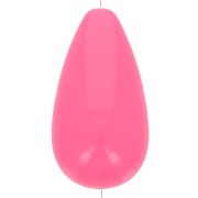 Perle poire en résine opaque 26x14 mm - Rose Fluo x1