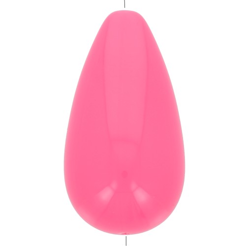 Perle poire en résine opaque 26x14 mm - Rose Fluo x1