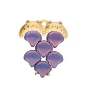 Cymbal - Embout tissage de perles Ginko Duo 20x8 mm Avolathonisi III - Doré Or fin