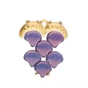 Cymbal - Embout tissage de perles Ginko Duo 20x8 mm Avolathonisi III - Arg vieilli