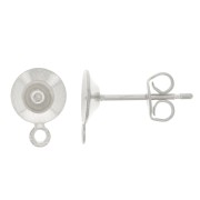 Clous d'oreilles pour semi-percée 6 mm avec anneau fermé - Placage Argent fin x2