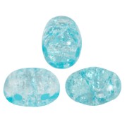 Perles en verre Samos® par Puca® 7x5 mm - New Cracked Aqua x10g