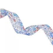 Biais en tissu Liberty Organic - Claire Aude - Multi bleu/Ecru x1m