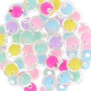 Assortiment de perles rondes 10 mm - Transparent - Multicolore Pastel x10|raw }}
