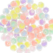 Assortiment perles rondes aplaties facettées 8x7.5mm Transparent -Multi Pastel x15|raw }}