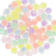 Assortiment perles rondes aplaties facettées 8x7.5mm Transparent -Multi Pastel x15