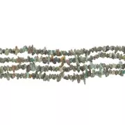 Perles chips 3 - 5 mm en pierre gemme  - Turquoise Africaine - Jaspe x81cm