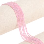 Perles rondes facettées 2 mm pierre gemme - Morganite x40cm