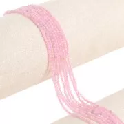 Perles rondes facettées 2 mm pierre gemme - Morganite x40cm