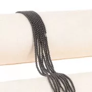 Perles rondes 2.5 mm pierre gemme - Spinelle noir x38cm