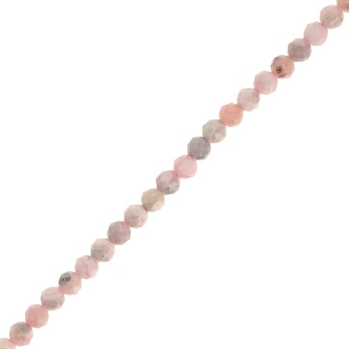 Perles rondes facettées 3 mm pierre gemme - Rhodochrosite x39cm