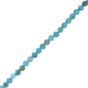 Perles rondes facettées 3 mm pierre gemme - Apatite x38.5 cm