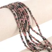 Perles rondes 3 mm pierre gemme - Rhodonite x37cm
