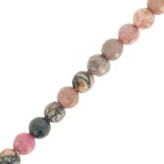 Perles rondes facettées 6 mm pierre gemme - Rhodonite x38cm|raw }}