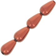 Perles nacrées Preciosa - Pearshape Pearl 10x6 mm - Dark Copper x10