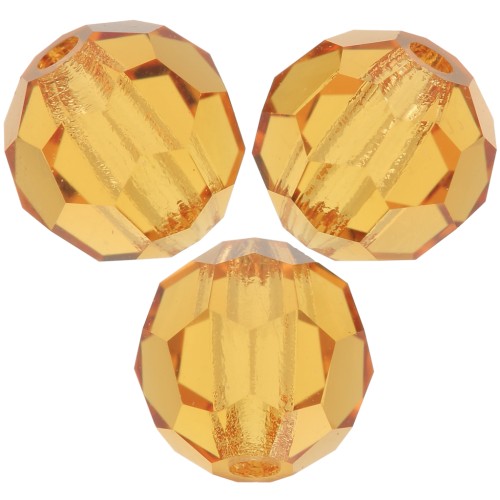 Perles rondes facettées Preciosa - Round Bead 5 mm - Topaz x15