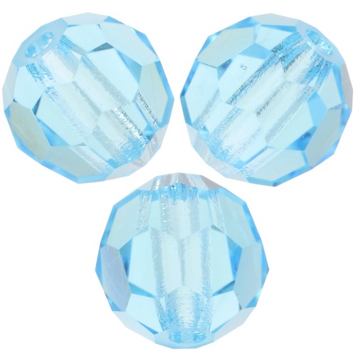 Perles rondes facettées Preciosa - Round Bead 5 mm - Aqua Bohemica x15