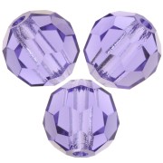 Perles rondes facettées Preciosa - Round Bead 6 mm - Tanzanite x6