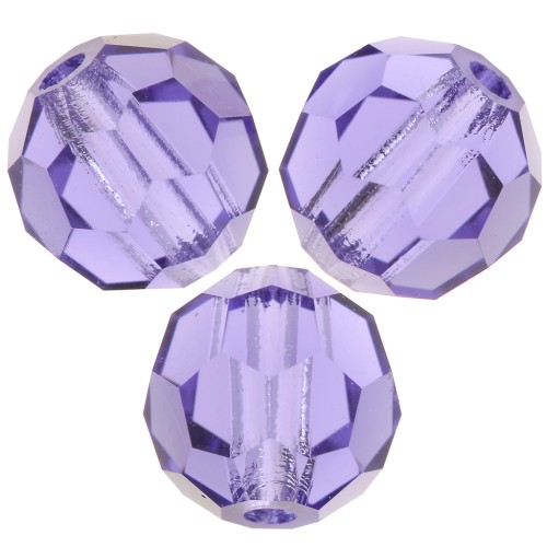 Perles rondes facettées Preciosa - Round Bead 6 mm - Tanzanite x6
