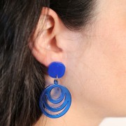 Clous d'oreilles carrés arrondis en acrylique opaque 15 mm - Terracotta x2