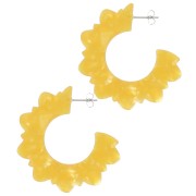 Créoles fleurs plates 49 mm en acétate - Tournesol nacré x2