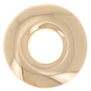 Pendentif donuts aplati 15 mm - Plaqué Or 3 microns x1