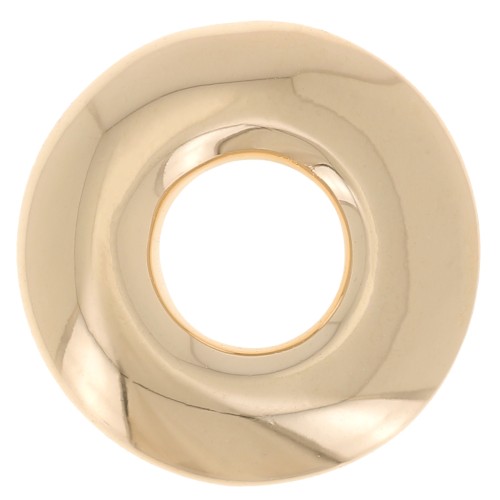 Pendentif donuts aplati 15 mm - Plaqué Or 3 microns x1