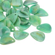 Sequins pétales de fleurs incurvés 17 mm en acrylique - Marbré Multi-vert x15|raw }}