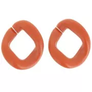 Maillon ovale torsadé en acrylique 39x34 mm - Opaque Terracotta Satiné x1