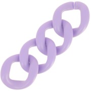 Maillon ovale torsadé en acrylique 39x34 mm - Opaque Lilas Satiné x1|raw }}