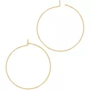 Créoles fines à décorer 34 mm - Acier inoxydable 304L Doré x2