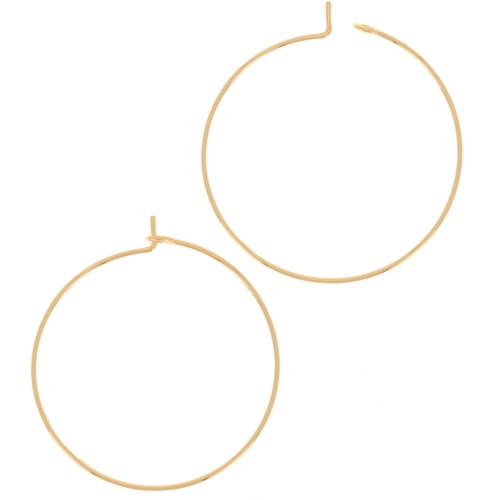 Créoles fines à décorer 34 mm - Acier inoxydable 304L Doré x2
