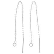 Chaines d'oreilles traversantes  maille Forçat 70 mm anneau ouvert - Placage Argent fin x2|raw }}