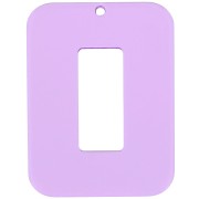 Pendentif rectangle évidé 40x30 mm en acrylique transparent - Violet clair x1