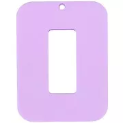 Pendentif rectangle évidé en acrylique transparent 40x30 mm - Violet clair x1