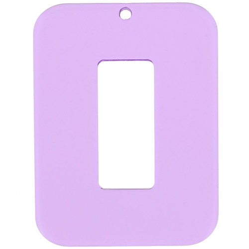 Pendentif rectangle évidé 40x30 mm en acrylique transparent - Violet clair x1