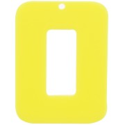 Pendentif rectangle évidé en acrylique opaque 40x30 mm - Jaune fluo x1|raw }}