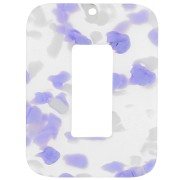 Pendentif rectangle évidé en acétate 40x30 mm - Terrazzo Violet - Blanc nacré x1|raw }}