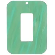 Pendentif rectangle évidé 40x30 mm en acétate - Marbré Multi-vert nacré x1
