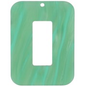 Pendentif rectangle évidé en acétate 40x30 mm - Marbré Multi-vert nacré x1