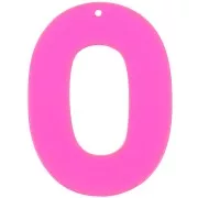 Pendentif ovale évidé en acrylique transparent 47x34 mm - Rose - orange fluo x1