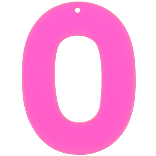 Pendentif ovale évidé en acrylique transparent 47x34 mm - Rose - orange fluo x1