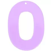 Pendentif ovale évidé en acrylique transparent 47x34 mm - Violet clair x1