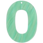 Pendentif ovale évidé 47x34 mm en acétate - Marbré Multi-vert nacré x1